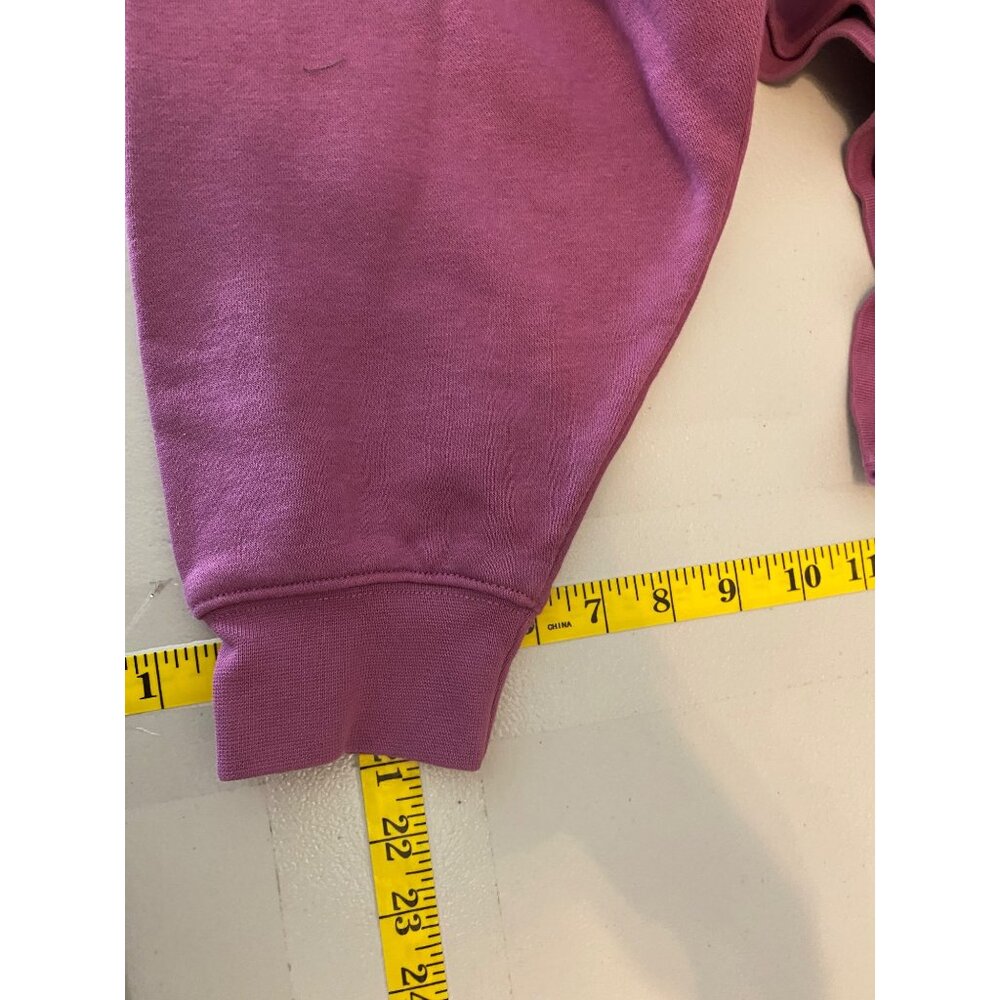 Nike Oversized Cropped Crew Neck Pullover Fleece Sweatshirt Magenta Large - Picture 8 of 8
